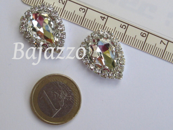 Strass Tropfen crystal eingefasst